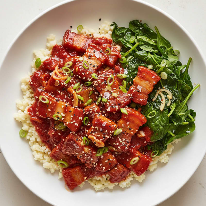 Spicy Gochujang Pork Belly Bowl