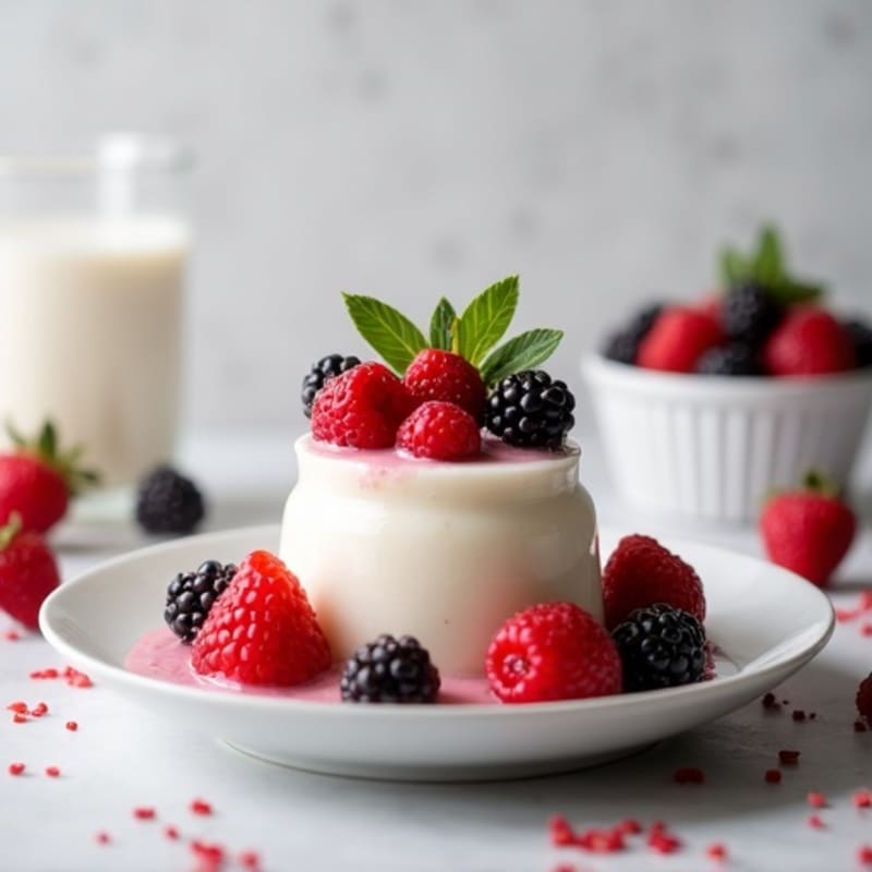 Cottage Cheese Protein Pudding with Mixed Berries