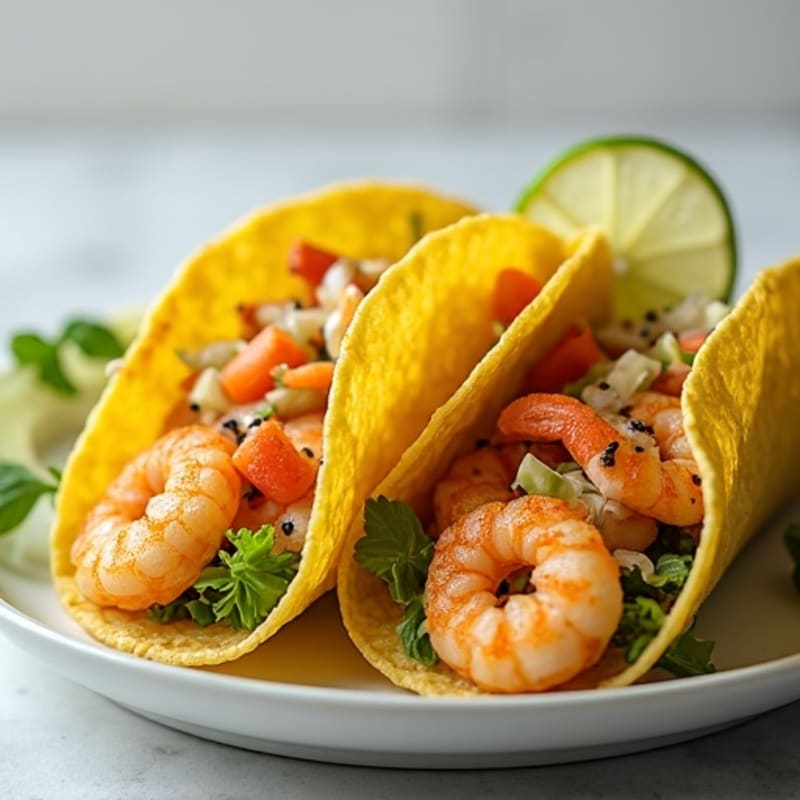 Crispy Shrimp Tacos with Fresh Lime Slaw