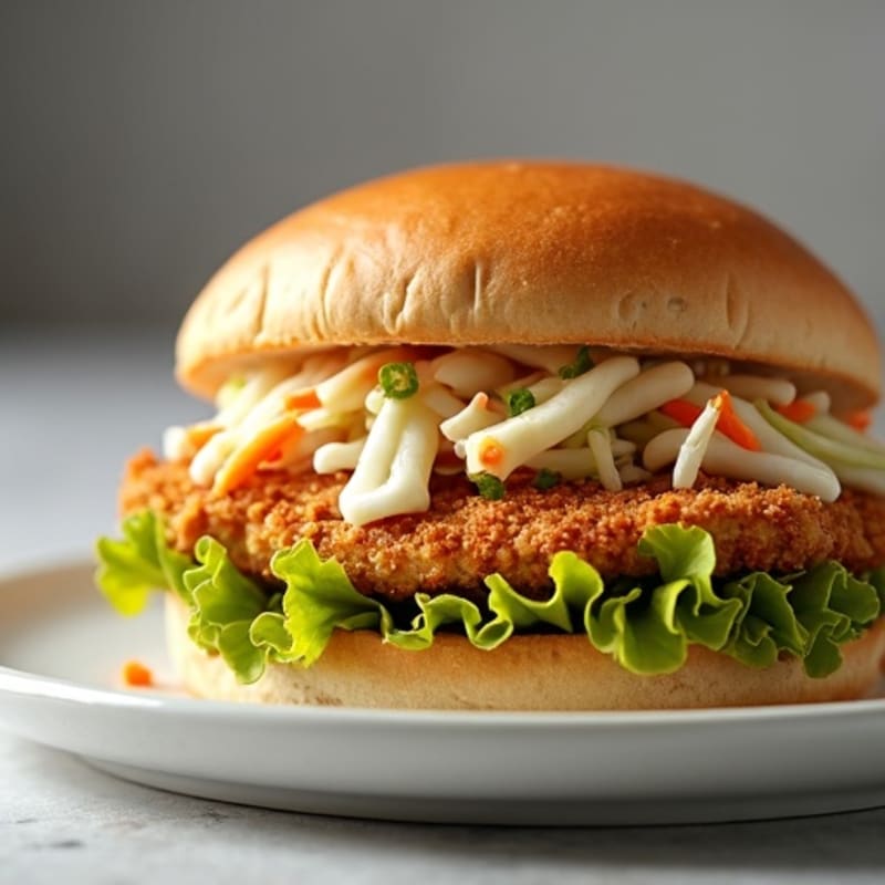 Crispy Baked Chicken Sandwich with Creamy Slaw