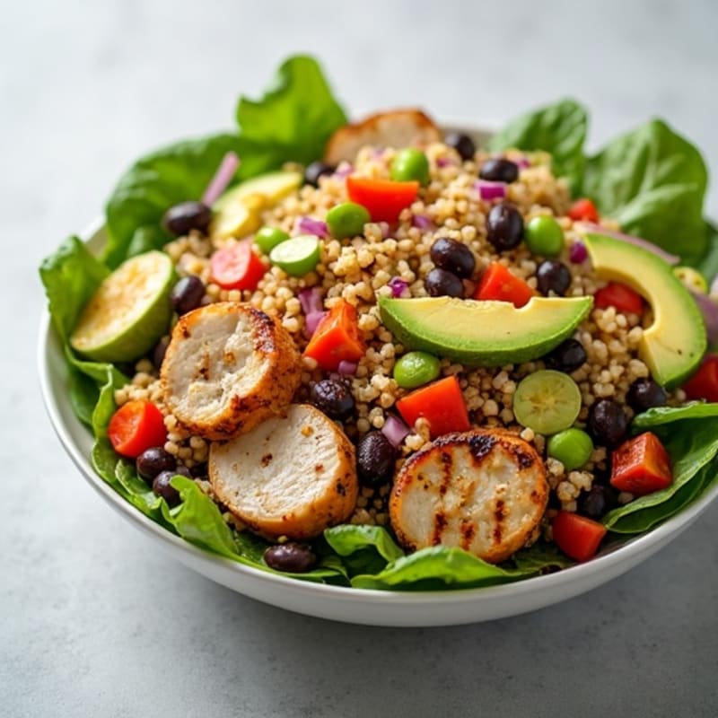 Zesty Quinoa and Black Bean Salad with Chicken