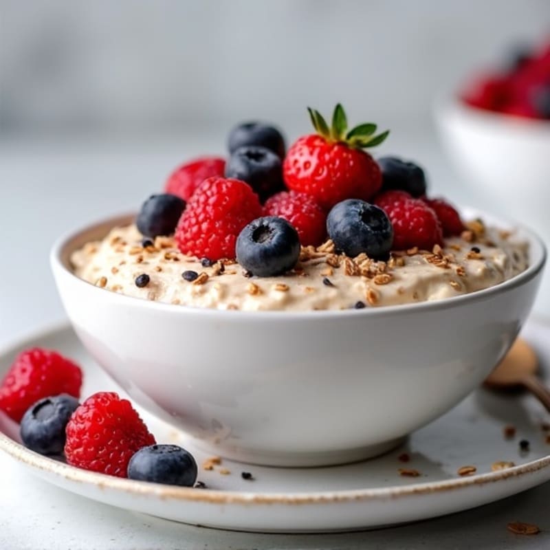 Creamy Protein Overnight Oats with Berries and Chia