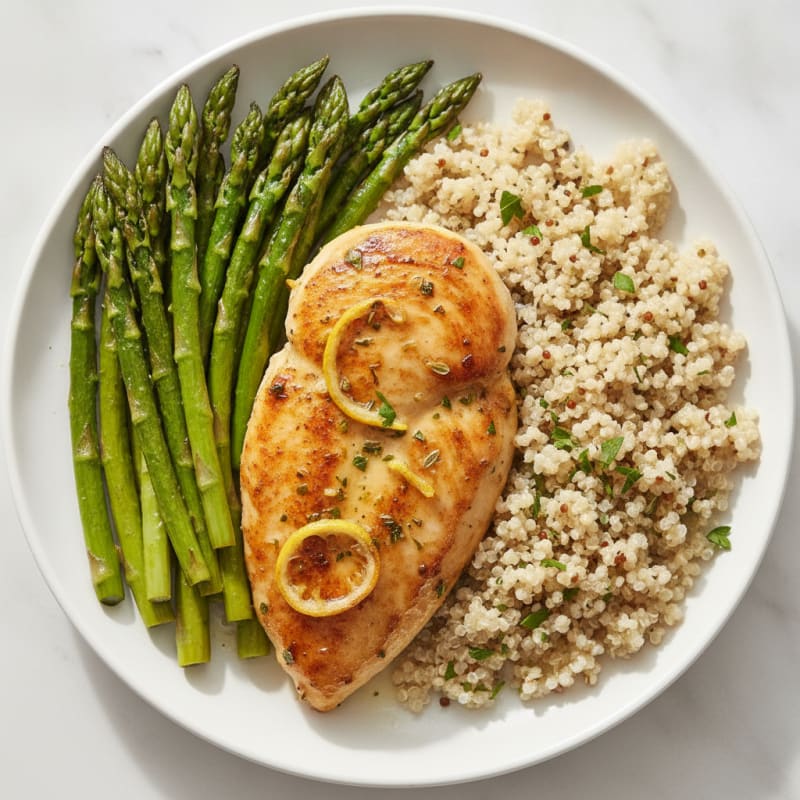 Lemon-Herb Pan-Seared Chicken with Roasted Asparagus