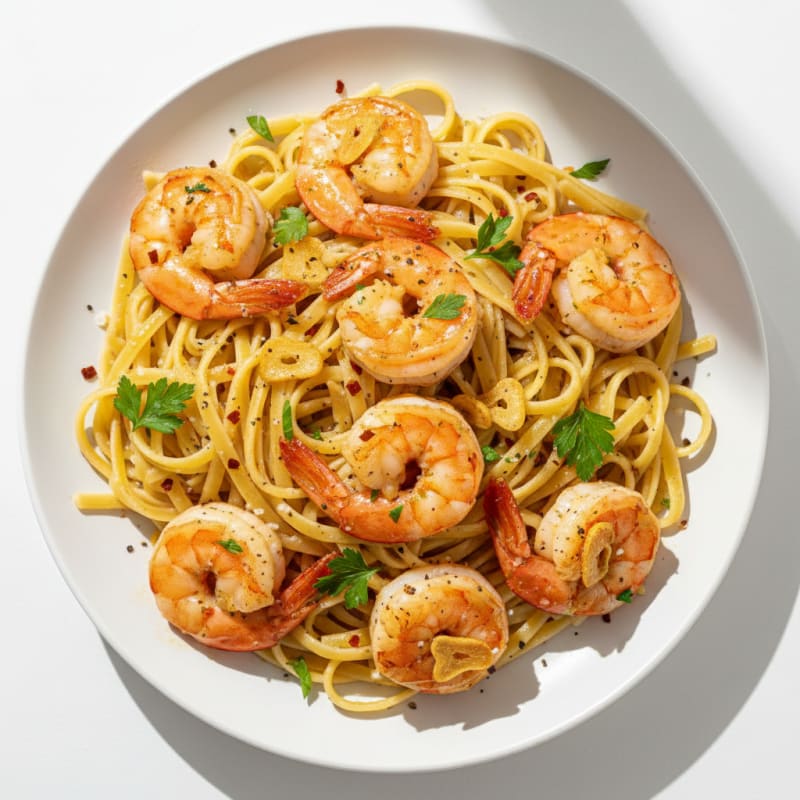 Garlic Butter Shrimp Scampi with Linguine