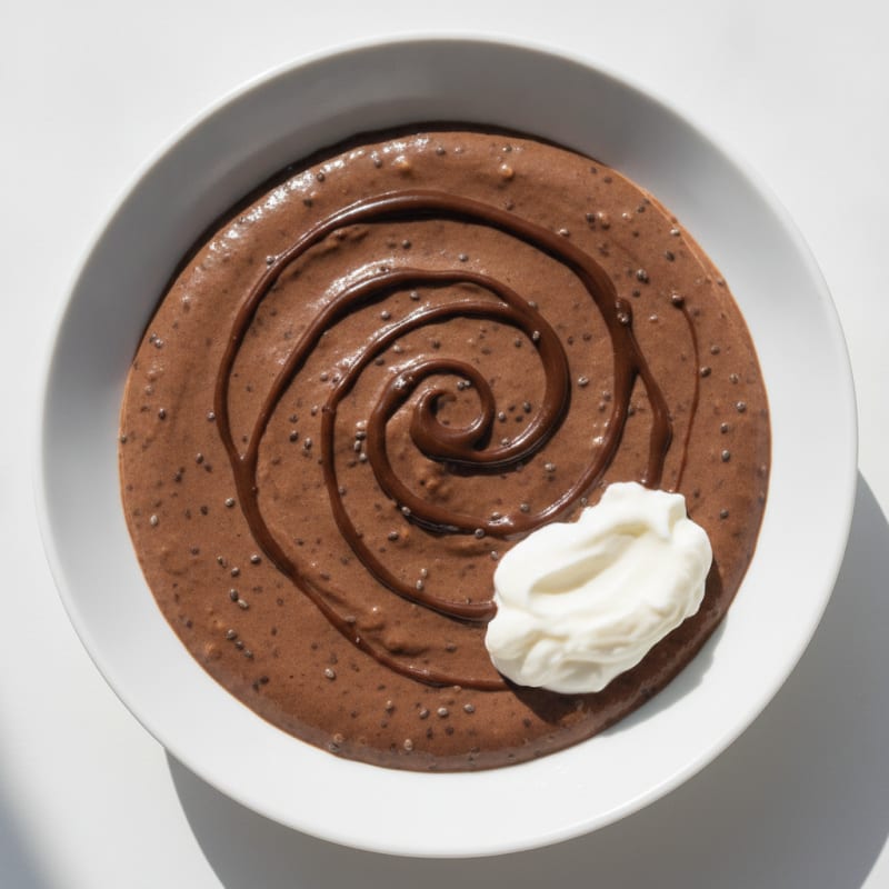 Silky Chocolate Protein Pudding with Chia Seeds