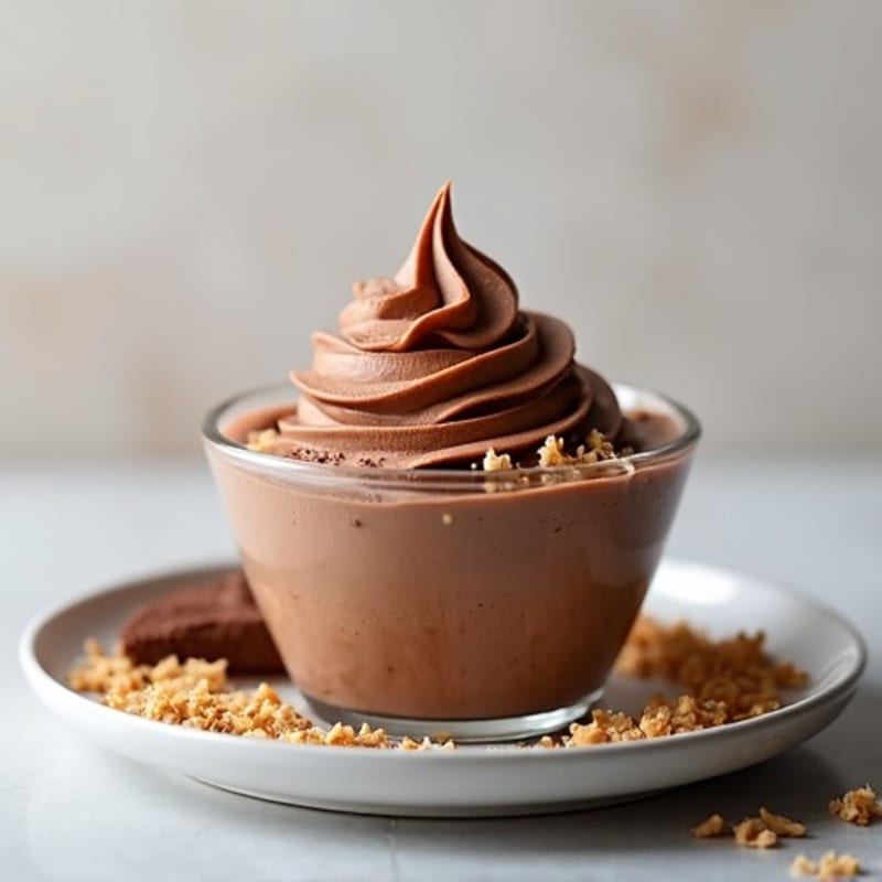 Chocolate Protein Mousse with Peanut Butter Swirl