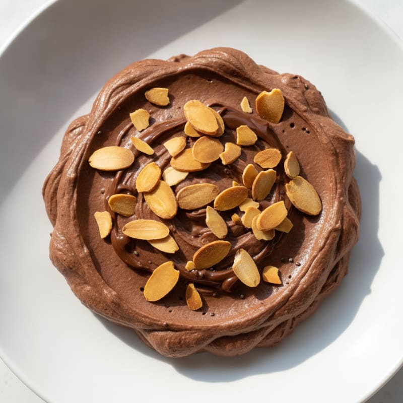 Silky Chocolate Protein Pudding with Toasted Almonds