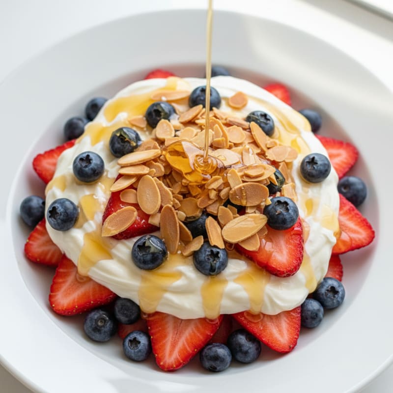 Greek Yogurt Parfait with Fresh Berries and Almonds