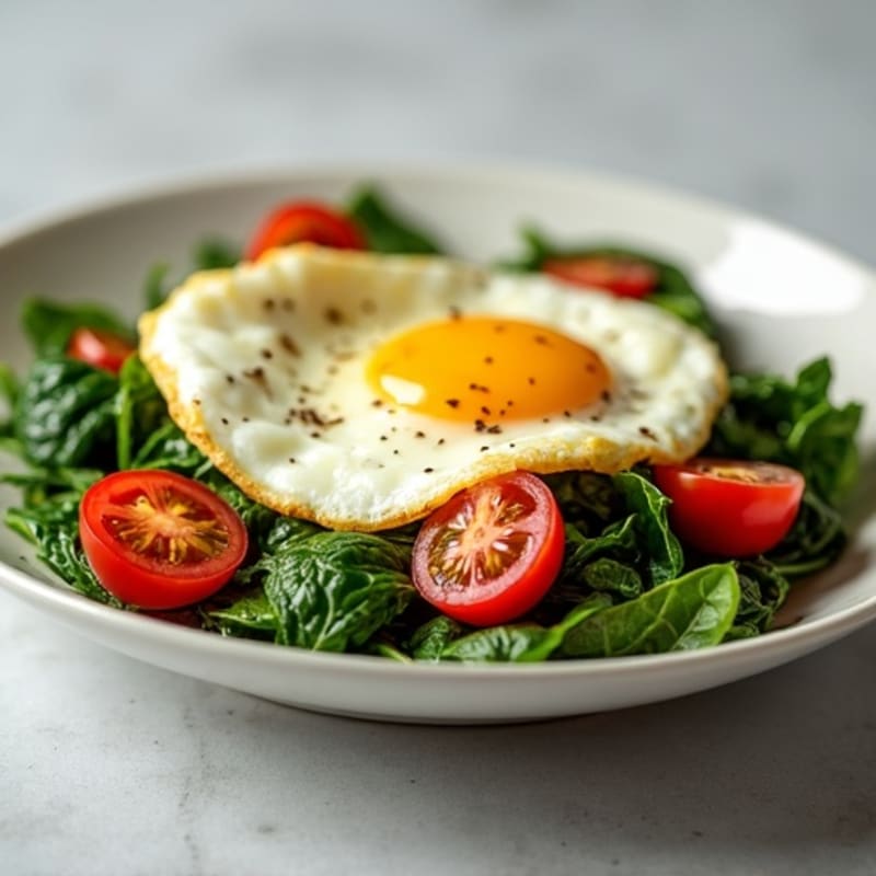 Egg and Spinach Scramble with Cherry Tomatoes
