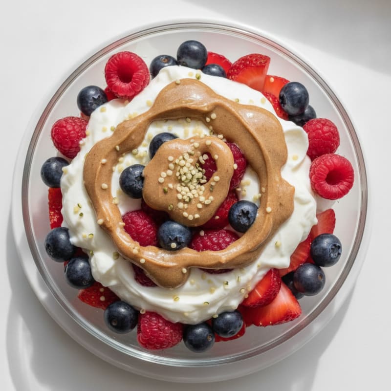Creamy Greek Yogurt Parfait with Mixed Berries and Almond Butter