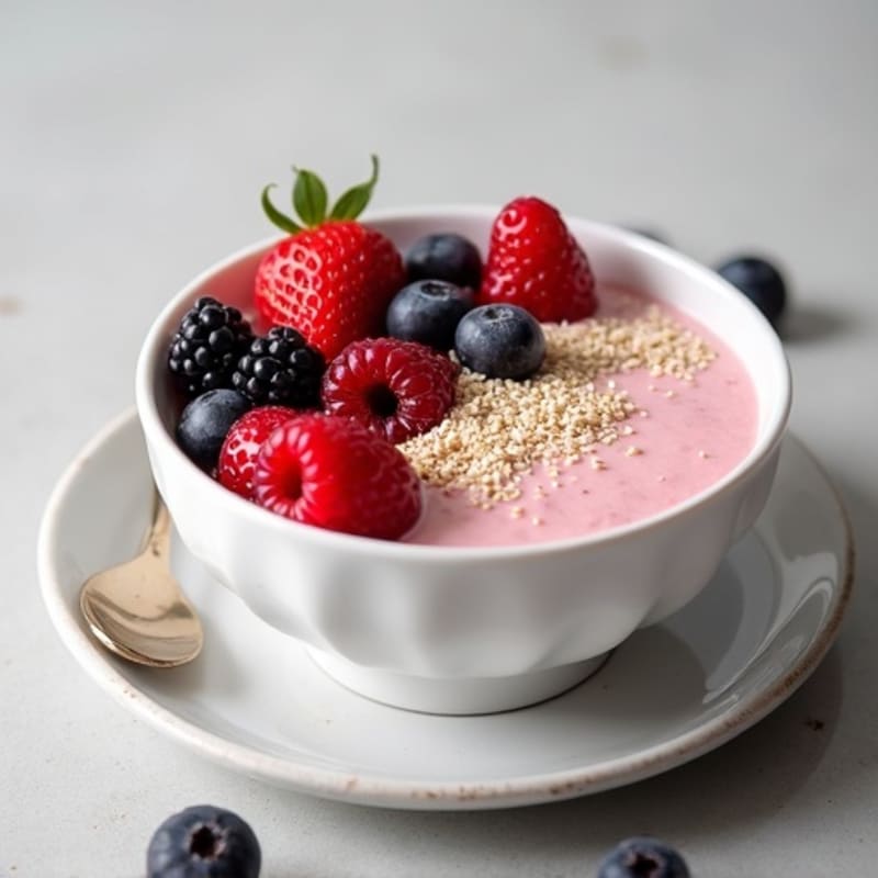 Greek Yogurt Protein Pudding with Mixed Berries