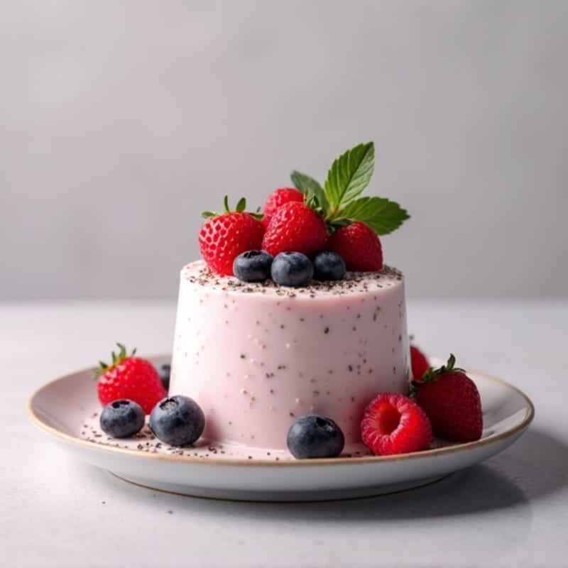 Greek Yogurt Protein Mousse with Mixed Berries