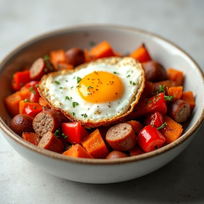 Crispy Sweet Potato and Egg Hash