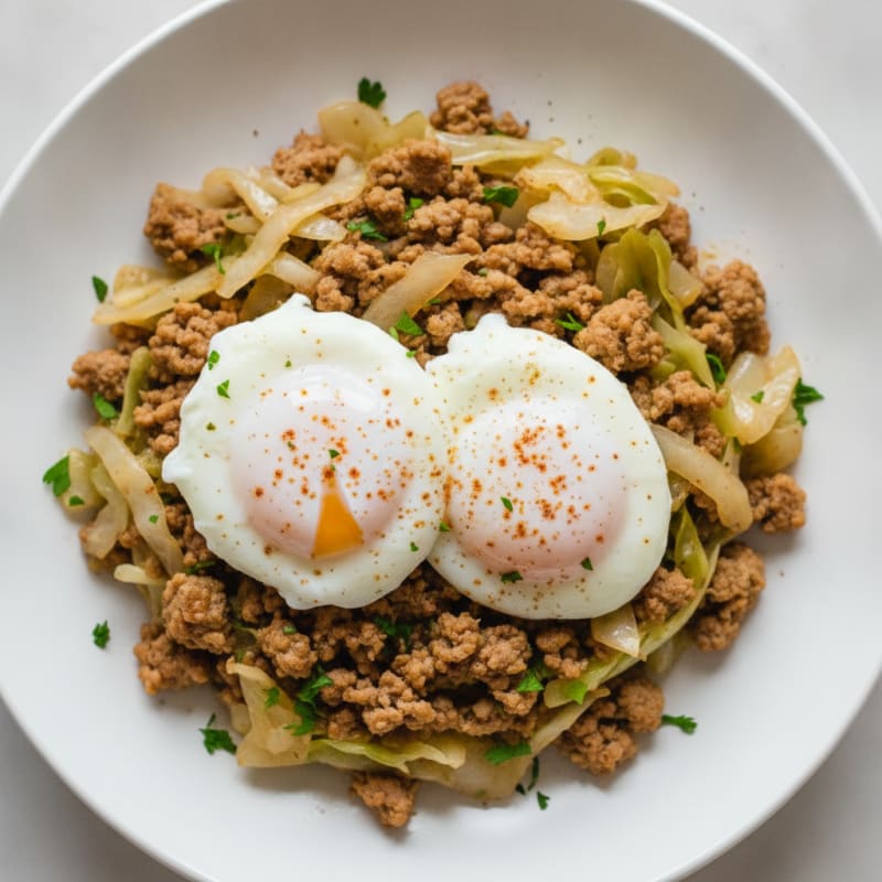 Braised Cabbage and Eggs