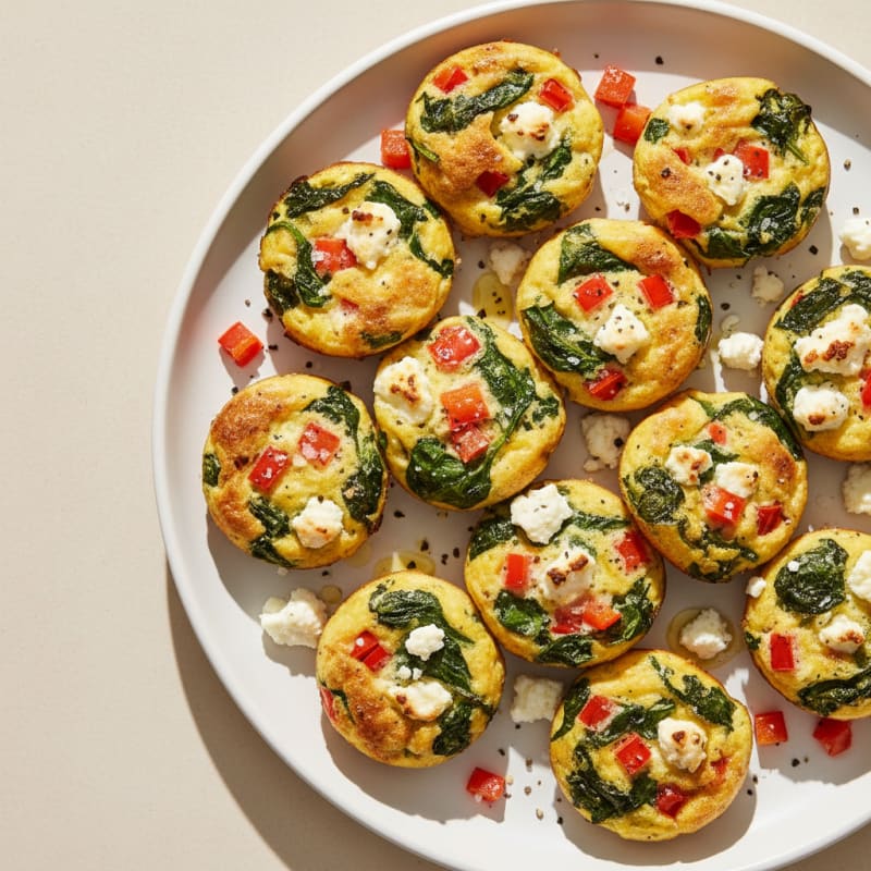 Baked Egg Bites with Spinach and Feta