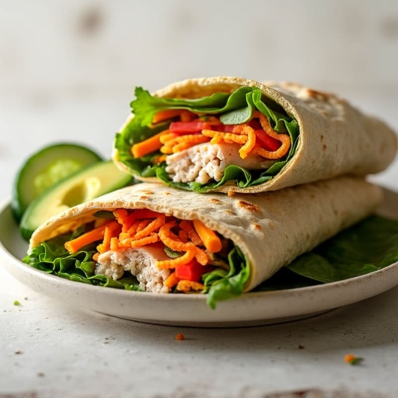 Fresh Turkey Avocado Wrap with Crunchy Veggies