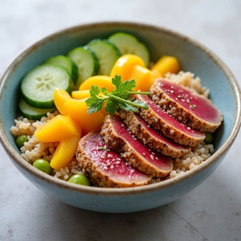 Fresh Ahi Tuna Poke Bowl with Mango