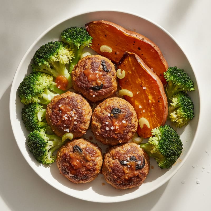 Garlic Paprika Beef & Portobello Meatballs