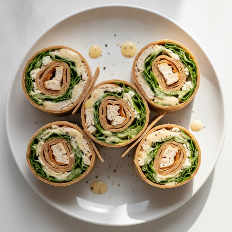 Chicken Caesar Pinwheel Wraps