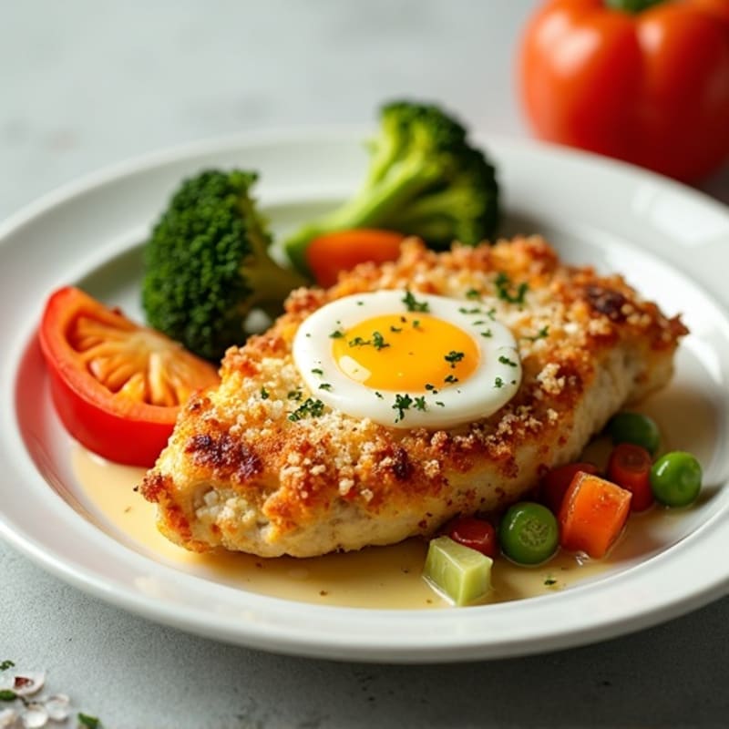 Crispy Cauliflower Crust Chicken and Veggie Bake