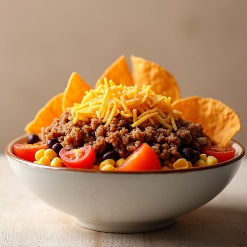 Ground Turkey Nacho Bowl with Crispy Sweet Potato Chips