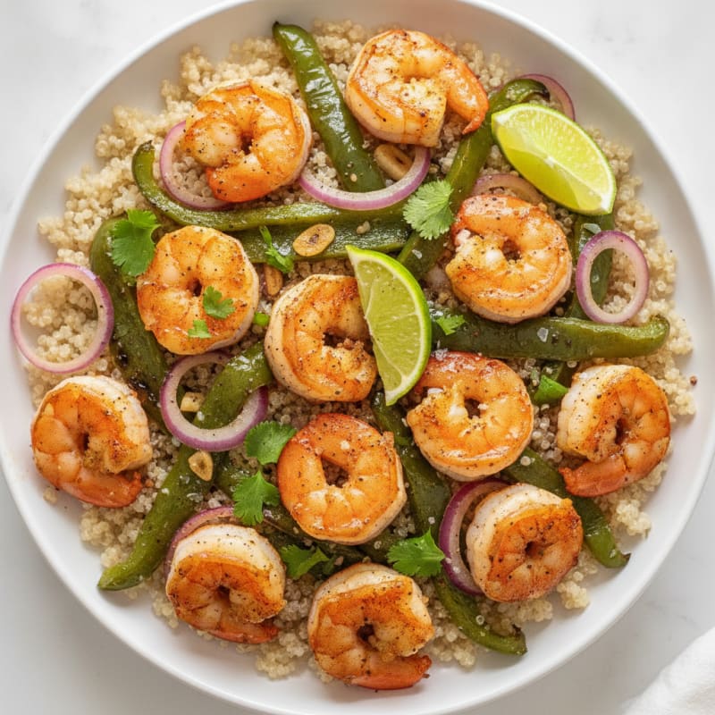 Pan-Seared Shrimp with Poblano Peppers