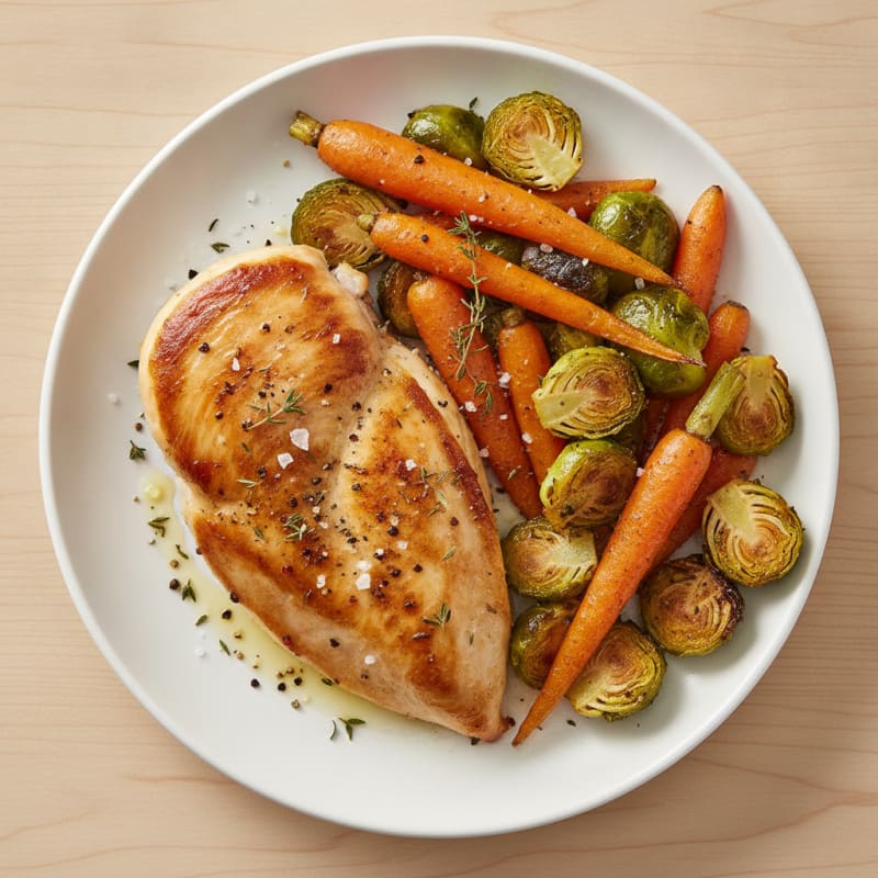 Pan-Seared Chicken with Roasted Vegetables