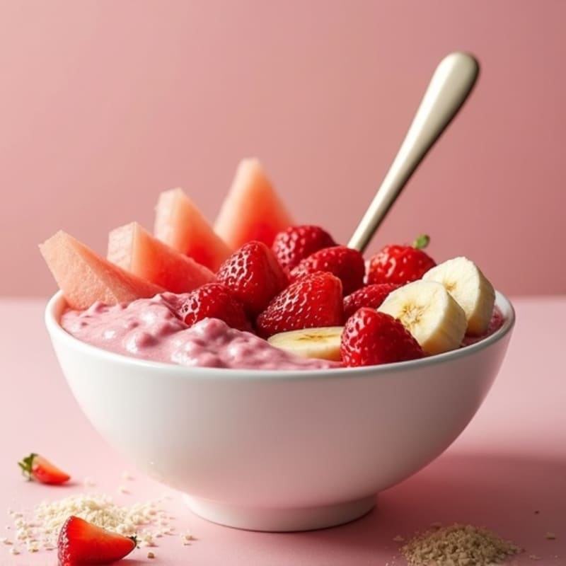 Strawberry Banana Protein Smoothie Bowl