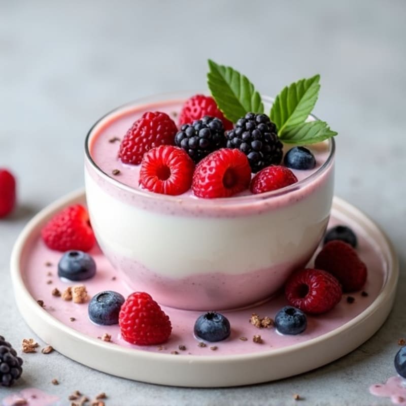 Silky Greek Yogurt Protein Pudding with Berries