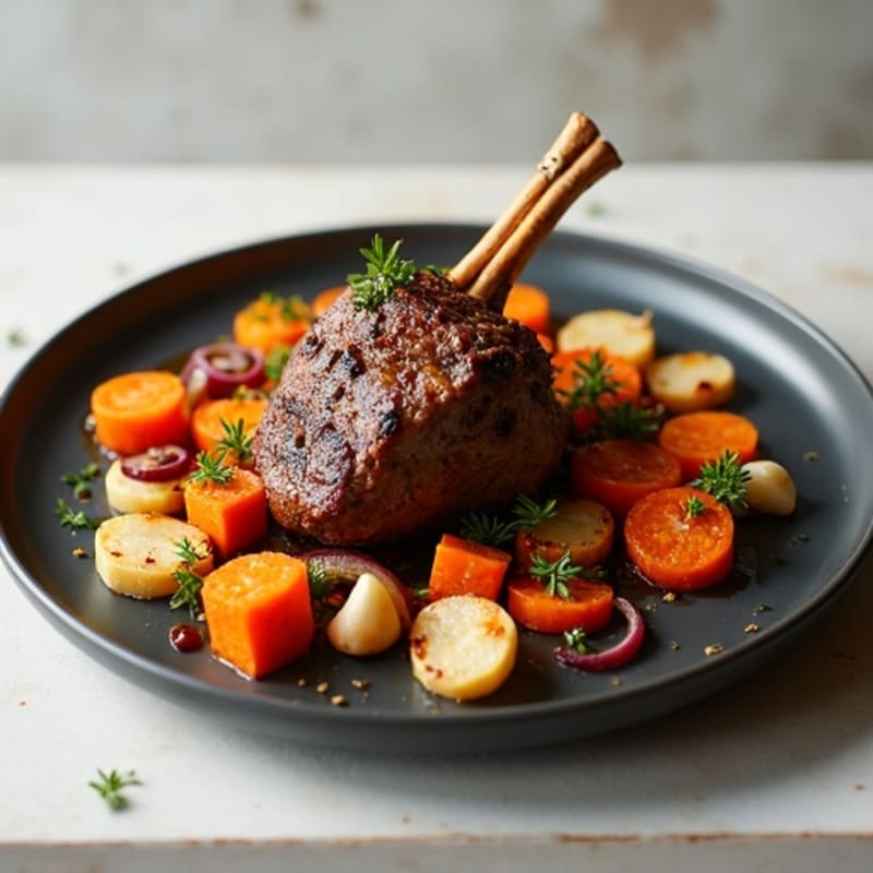 Tender Spiced Lamb with Roasted Root Vegetables
