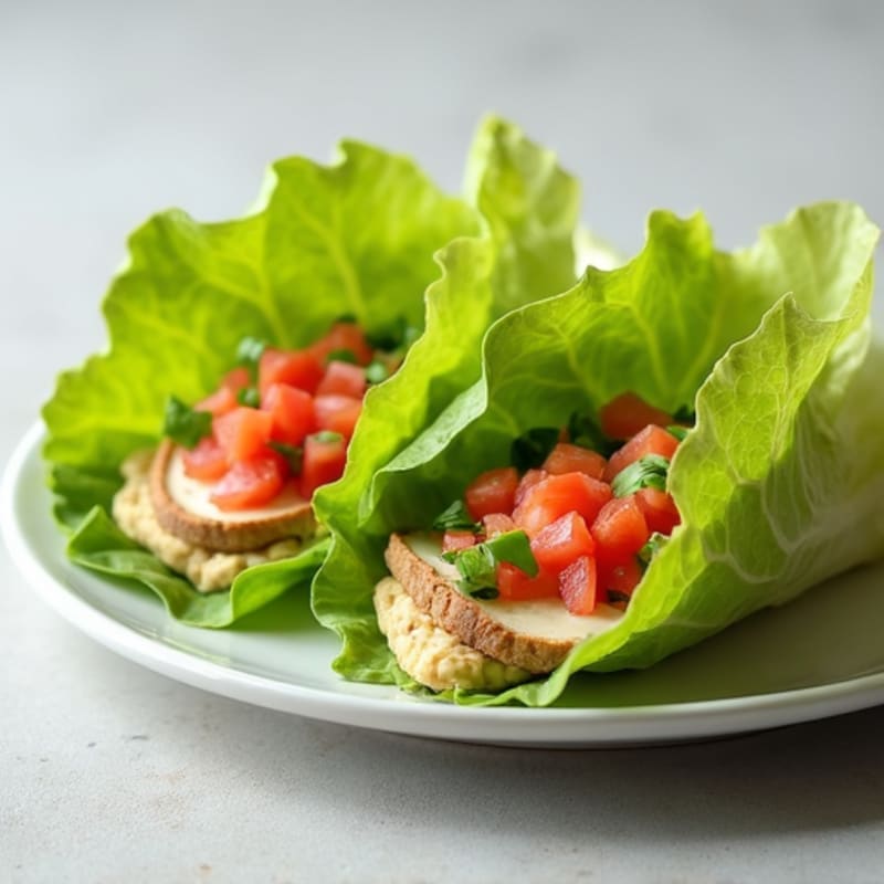 Turkey and Hummus Lettuce Wraps