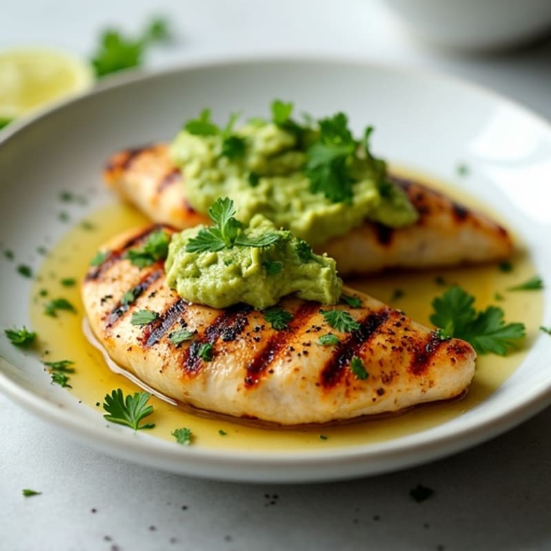 Cilantro-Lime Grilled Chicken with Smashed Avocado