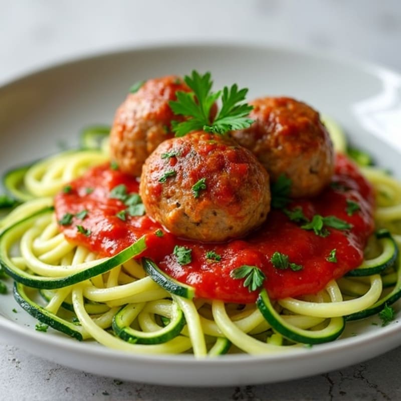 Lean Turkey Meatballs with Zucchini Noodles