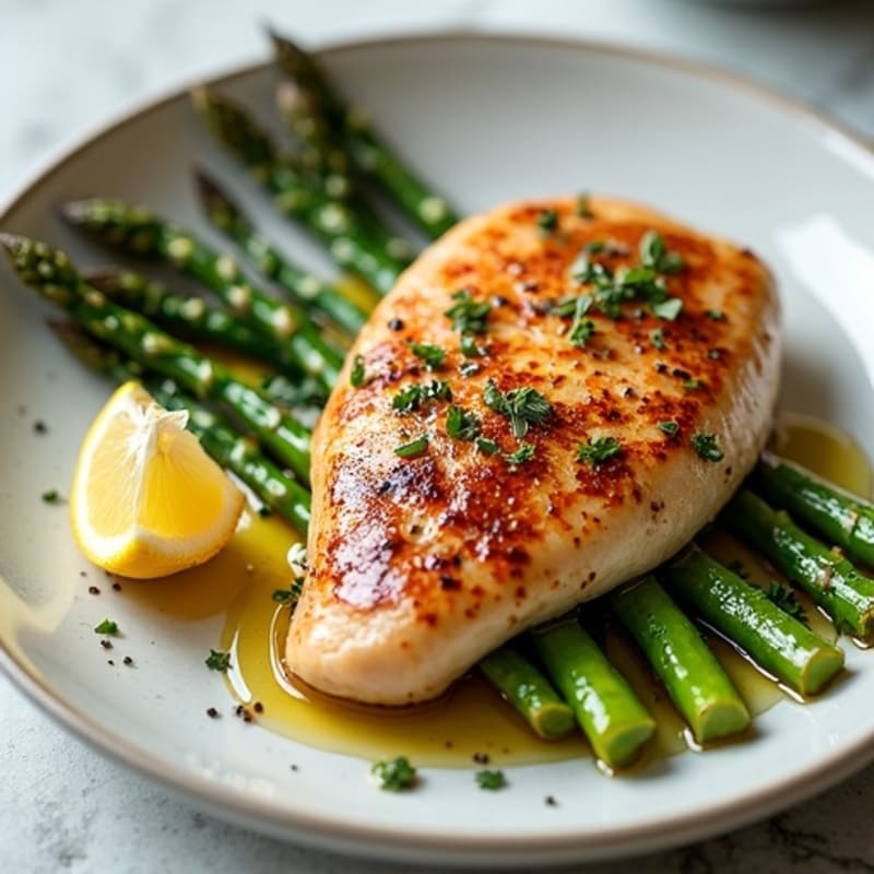 Seared Turkey Breast with Roasted Asparagus
