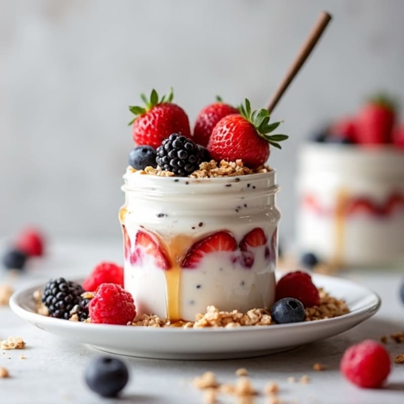 Creamy Greek Yogurt Parfait with Chia Seeds and Mixed Berries
