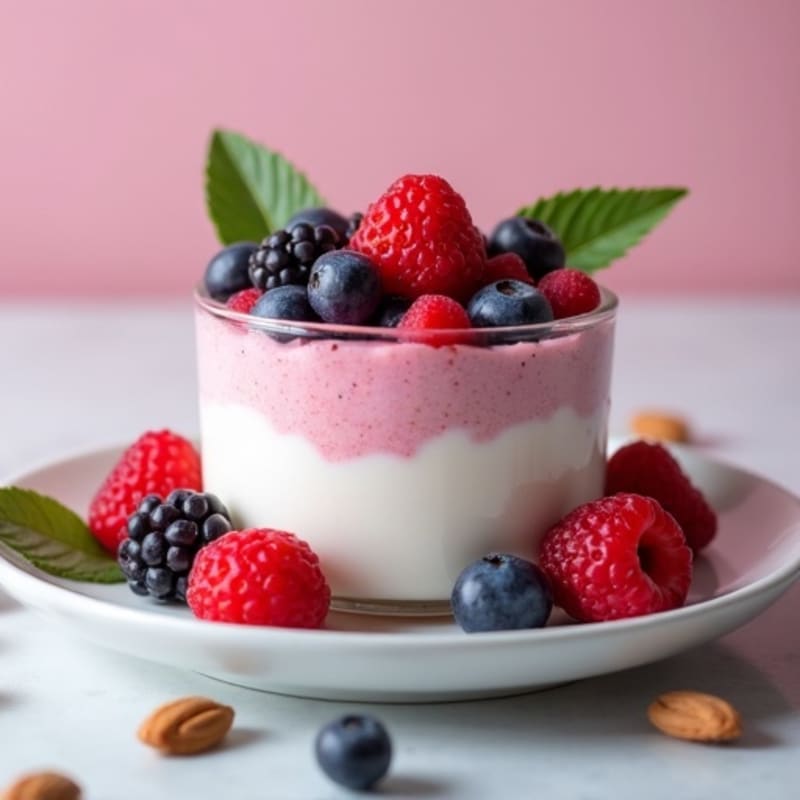Greek Yogurt Protein Mousse with Mixed Berries