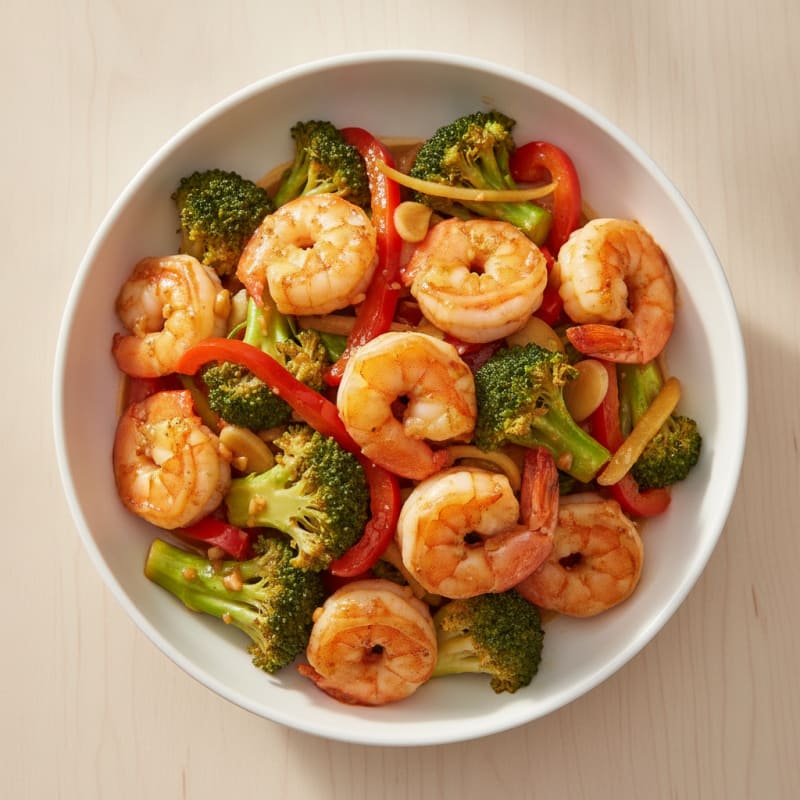 Garlic Shrimp Stir-Fry with Broccoli and Bell Peppers