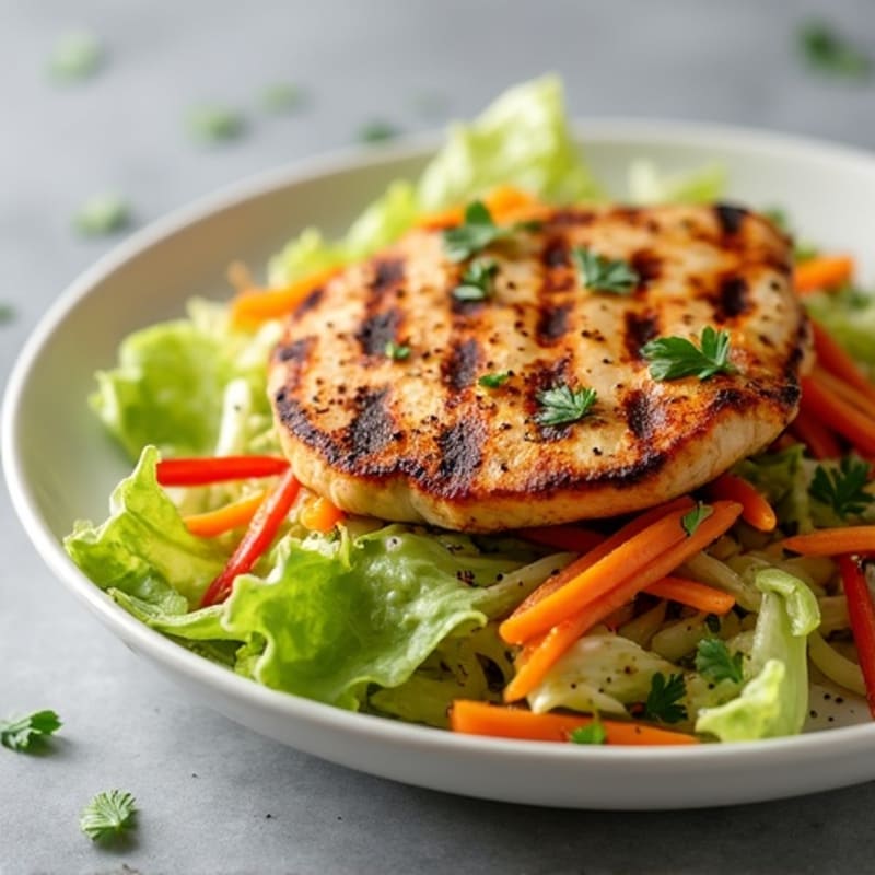 Grilled Chicken Breast with Crunchy Cabbage Slaw
