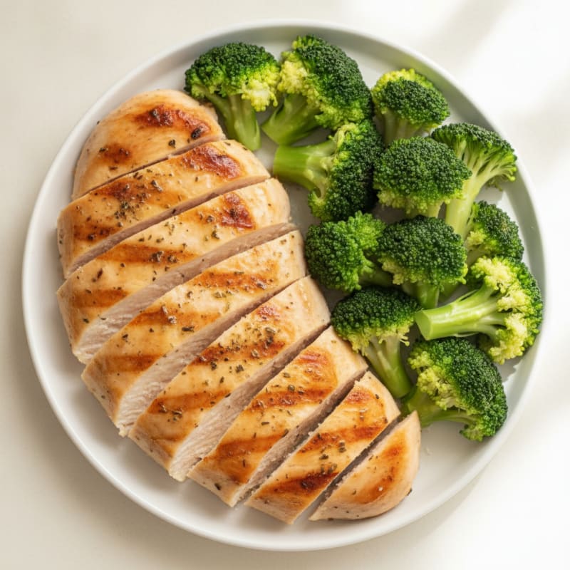 Grilled Chicken Breast with Steamed Broccoli