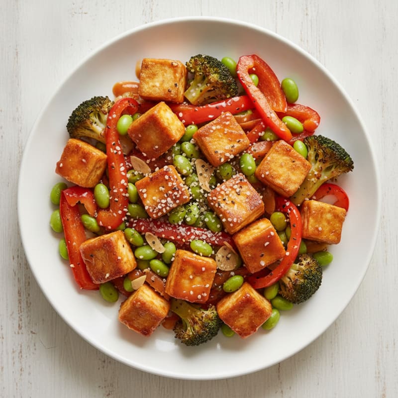 Sweet Chili Tofu with Roasted Vegetables