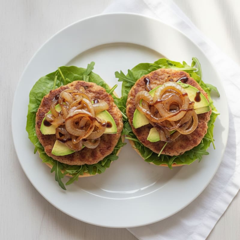 Juicy Turkey Burgers with Caramelized Onions