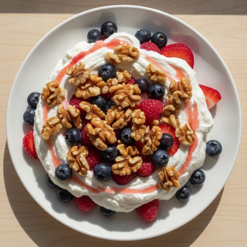Greek Yogurt Protein Mousse with Mixed Berries