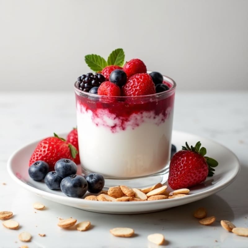 Greek Yogurt Protein Parfait with Berries and Almonds