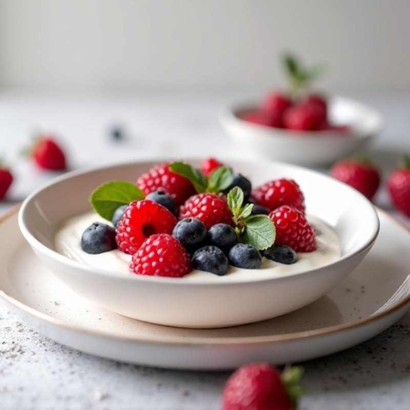 Silky Greek Yogurt Protein Mousse with Berries