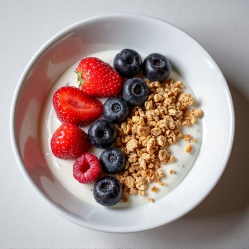 Silky Greek Yogurt Bowl with Whey Protein and Berries