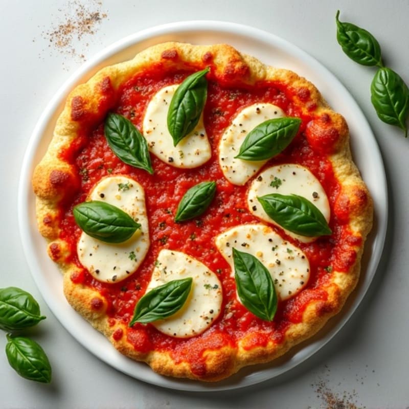 Cauliflower Crust Margherita Pizza with Fresh Basil