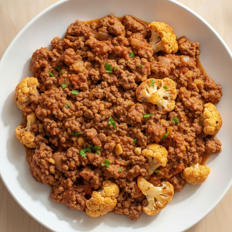 Ground Beef and Cauliflower Skillet