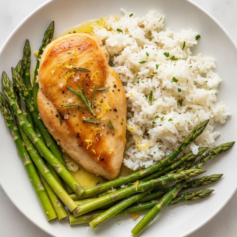 Lemon Herb Roasted Chicken with Rice