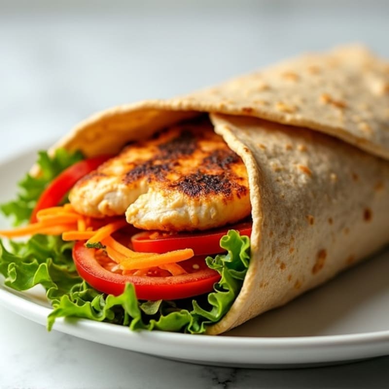 Fresh Grilled Chicken and Crunchy Veggie Wrap
