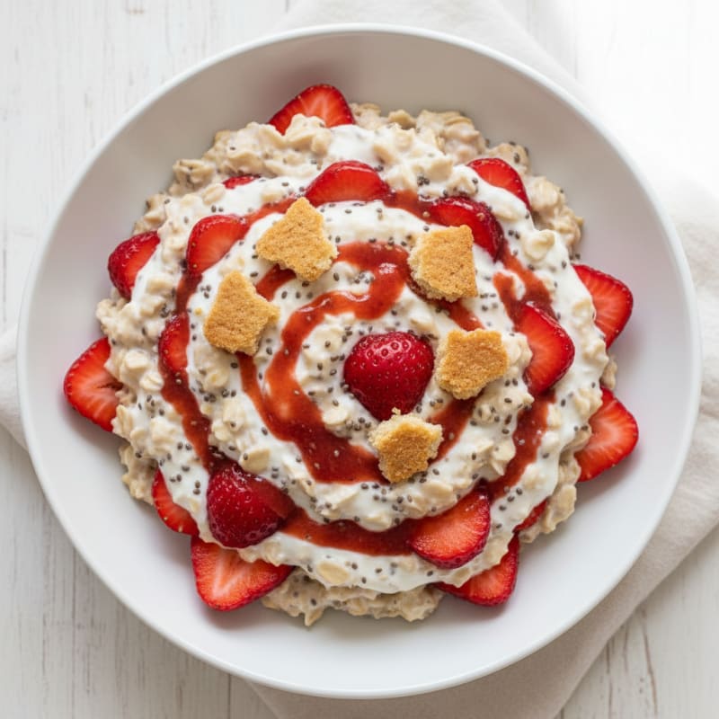 Creamy Strawberry Shortcake Overnight Oats